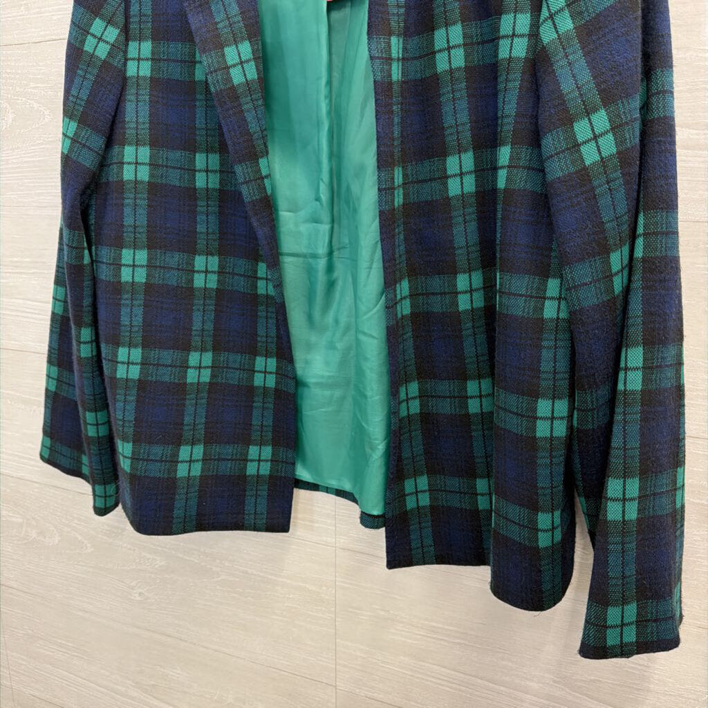 Vintage Henry Lee Navy/ Green Plaid Jacket 16