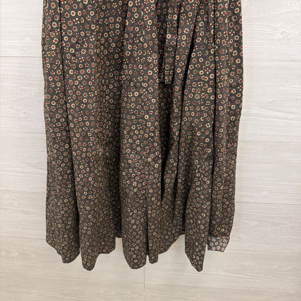 Sundance Green Print Long Sleeve Belted Waist Midi Dress 14