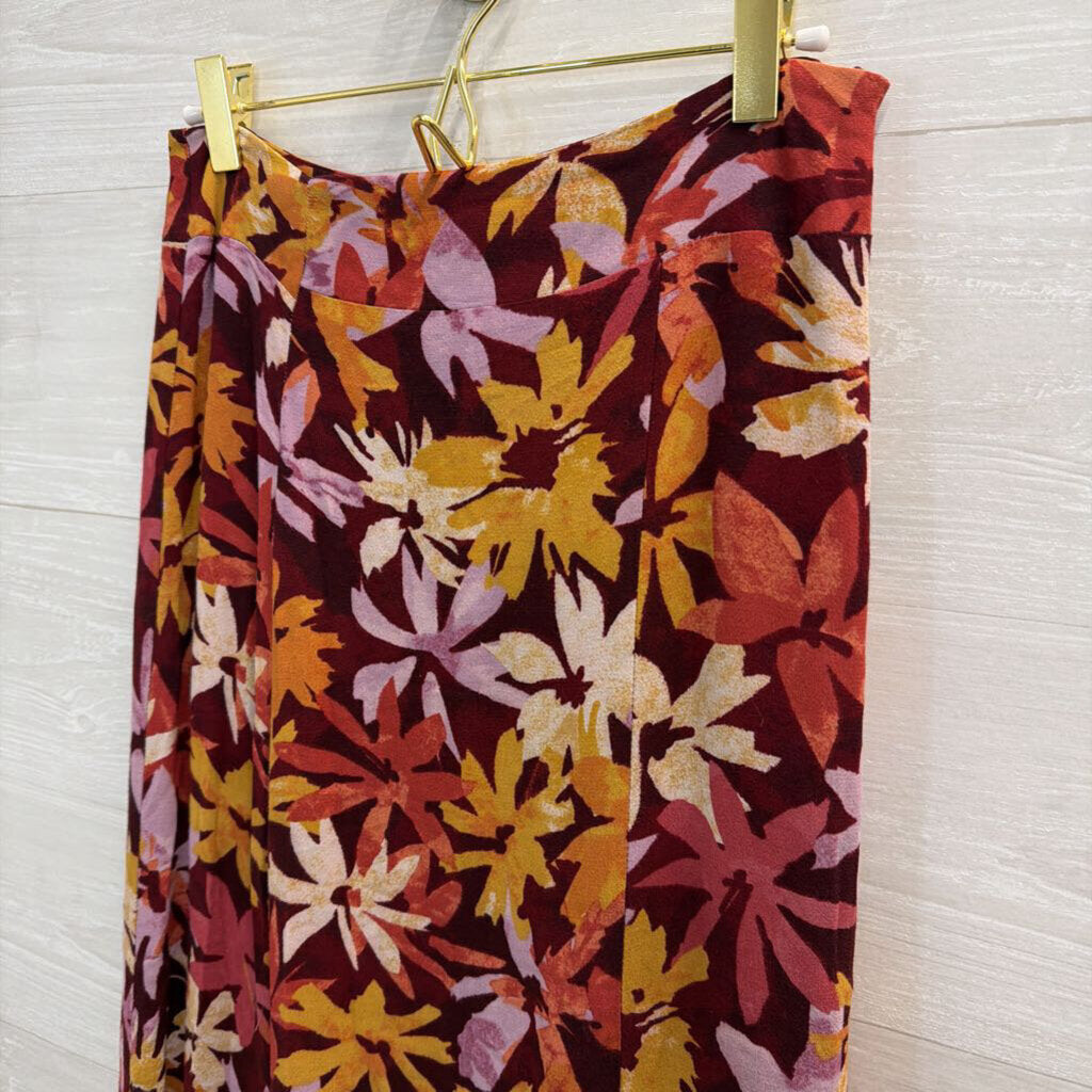 Sigrid Olsen Purple/ Multi Print Midi Skirt 12