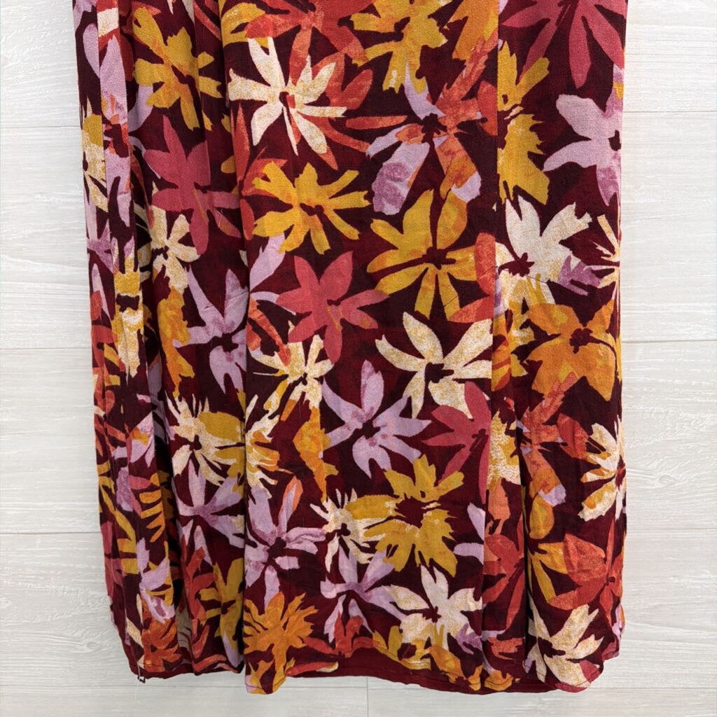 Sigrid Olsen Purple/ Multi Print Midi Skirt 12
