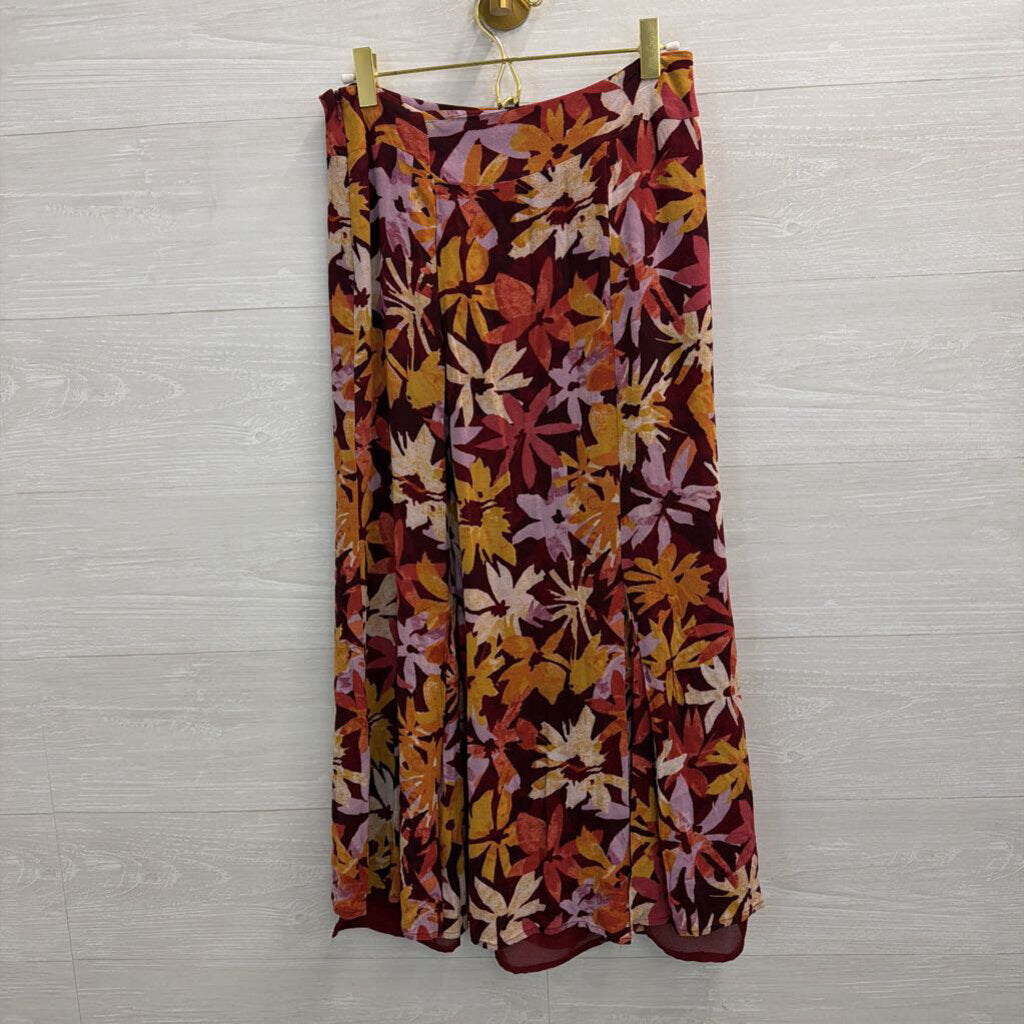 Sigrid Olsen Purple/ Multi Print Midi Skirt 12
