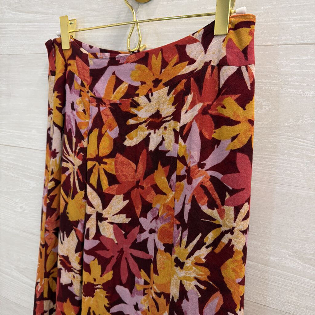 Sigrid Olsen Purple/ Multi Print Midi Skirt 12