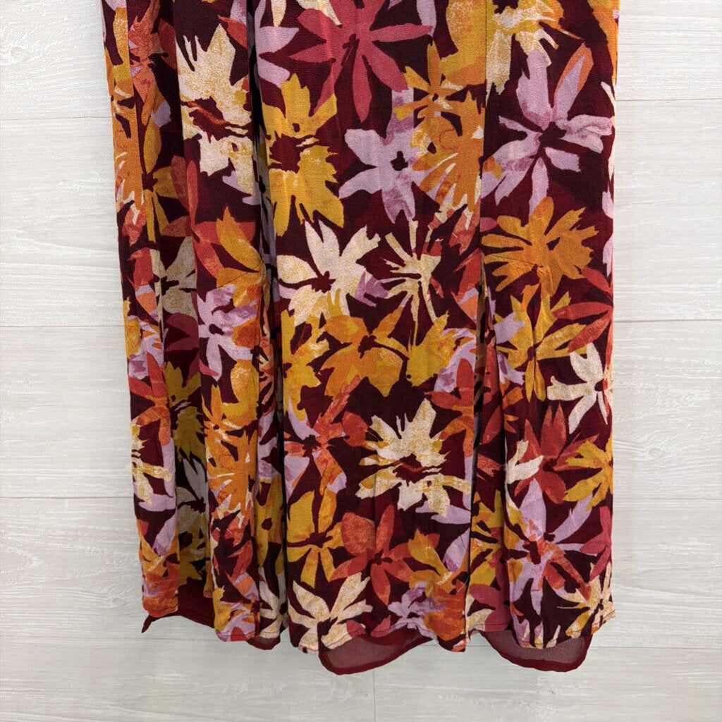 Sigrid Olsen Purple/ Multi Print Midi Skirt 12