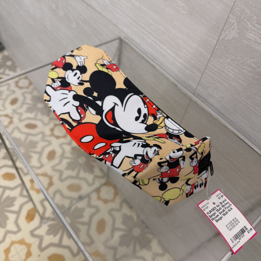 Beige/ Multi Mickey Mouse Small Pouch