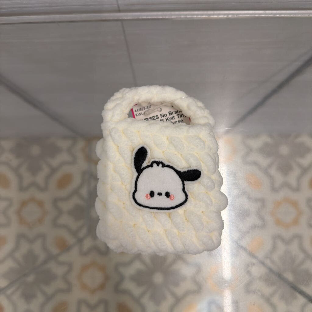 White Soft Knit Tiny Character Purse