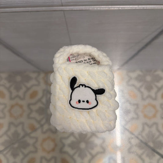 White Soft Knit Tiny Character Purse