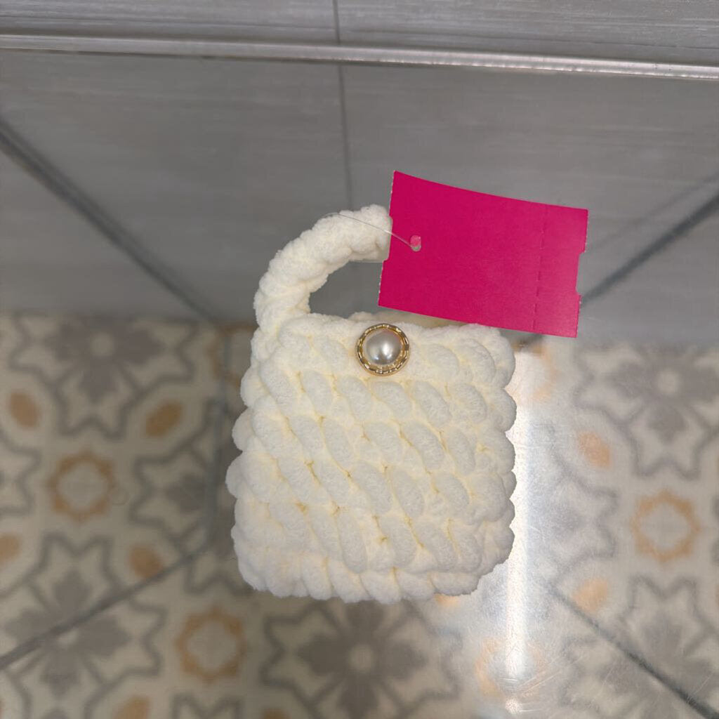 White Soft Knit Tiny Character Purse