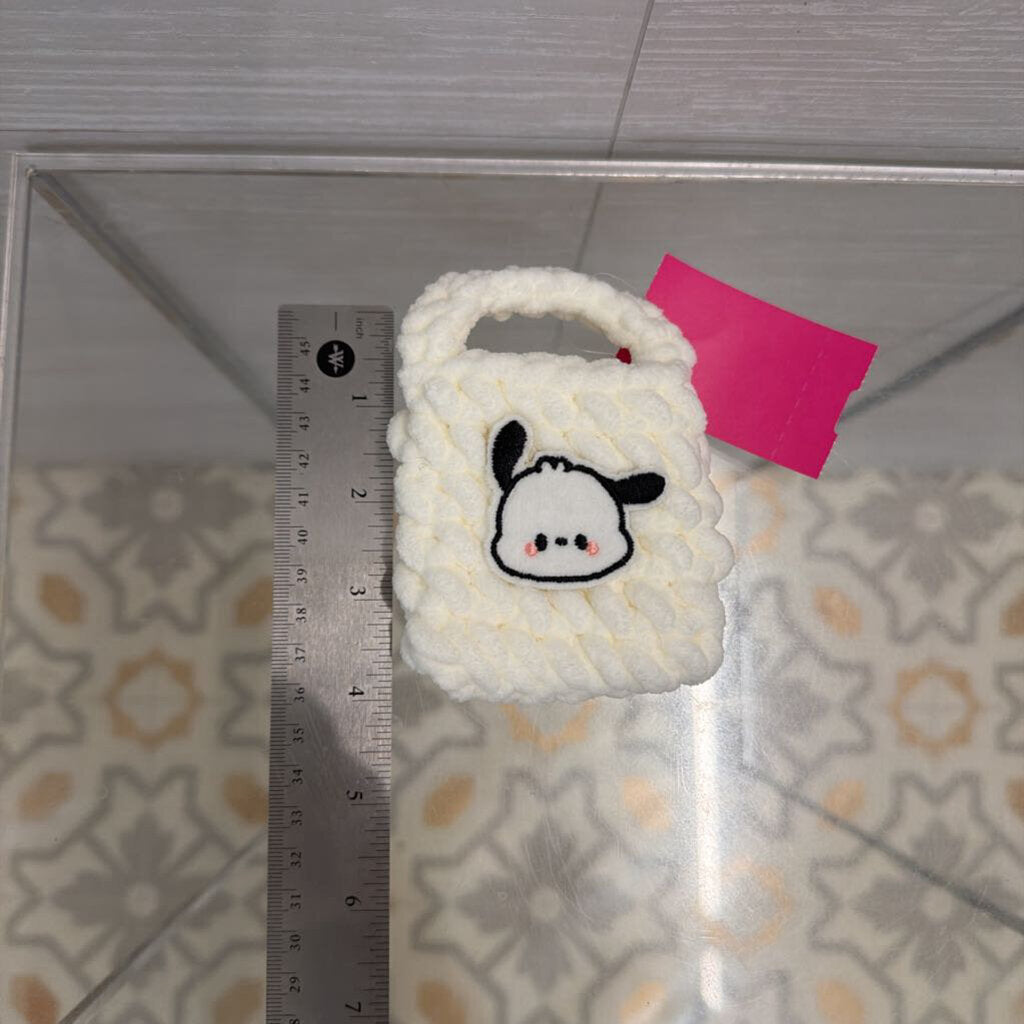 White Soft Knit Tiny Character Purse