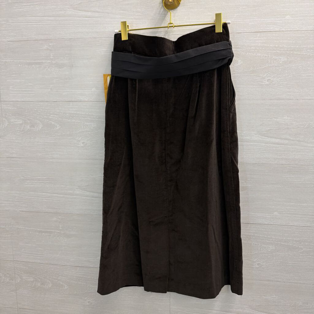 Vintage Concepts In Sportswear Brown Velvet Midi Skirt Small