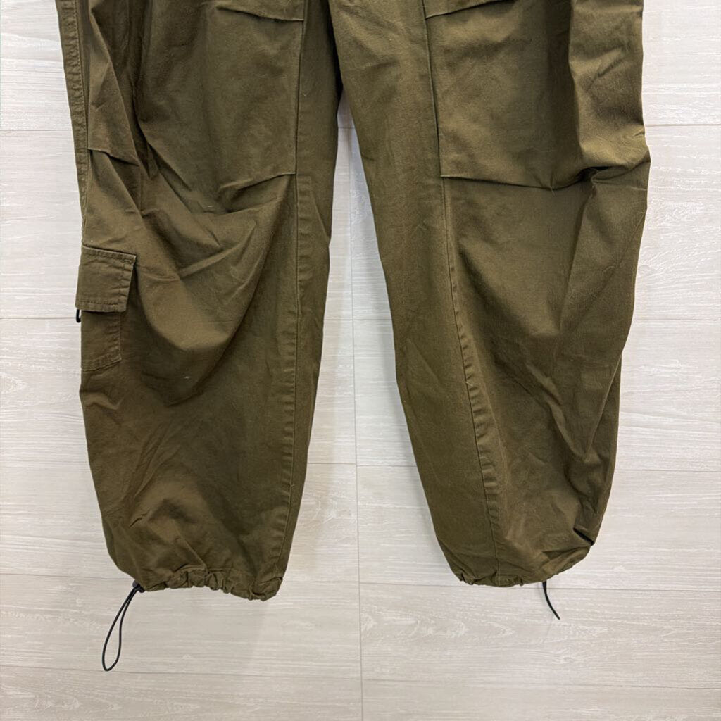 Fashion Nova Green Cinch Waist Wide Leg Pants Small