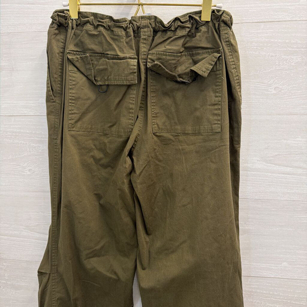 Fashion Nova Green Cinch Waist Wide Leg Pants Small