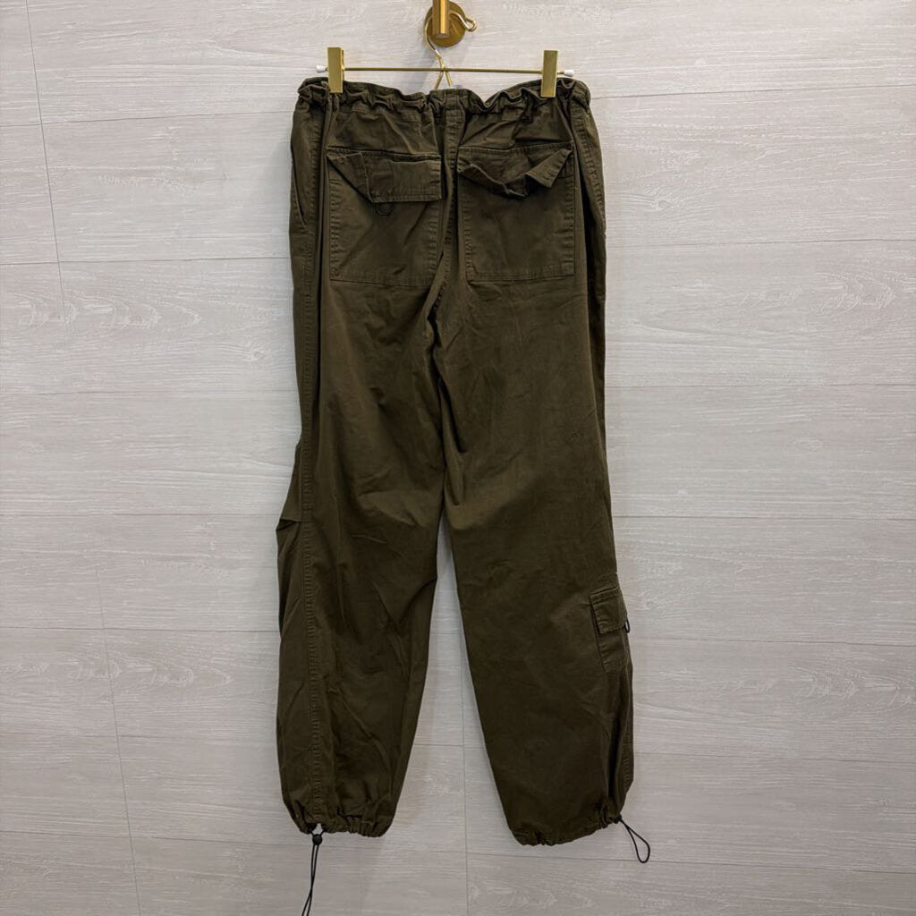 Fashion Nova Green Cinch Waist Wide Leg Pants Small