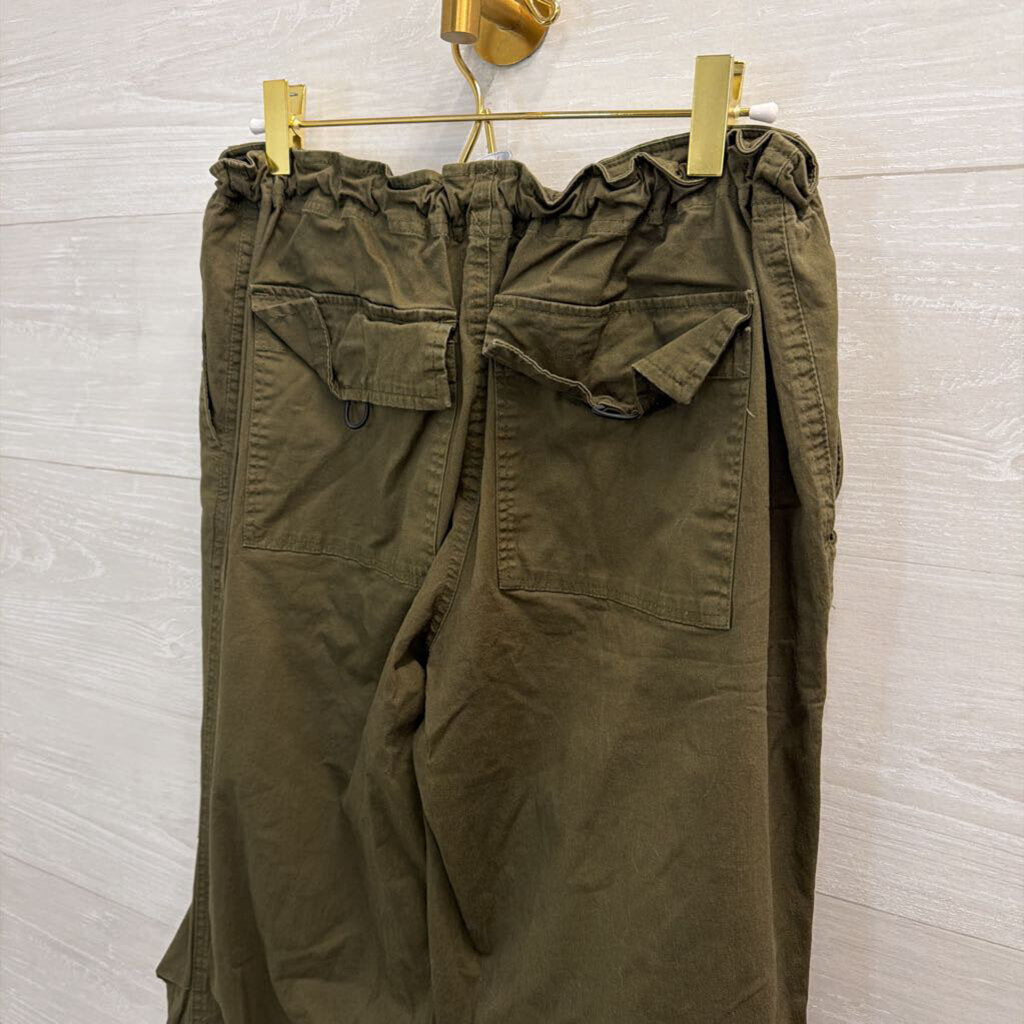 Fashion Nova Green Cinch Waist Wide Leg Pants Small