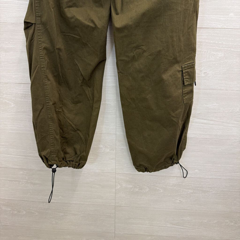 Fashion Nova Green Cinch Waist Wide Leg Pants Small
