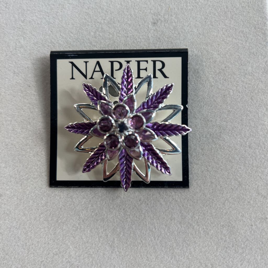 Napier Silver/ Purple Brooch