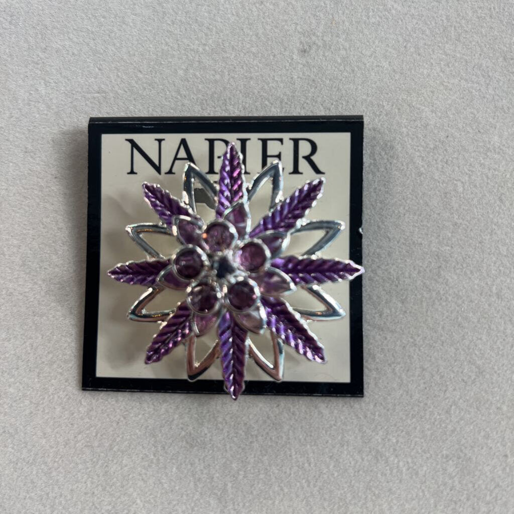 Napier Silver/ Purple Brooch