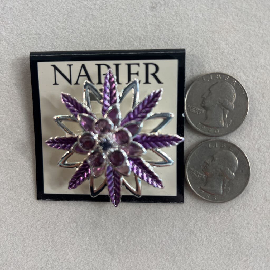 Napier Silver/ Purple Brooch
