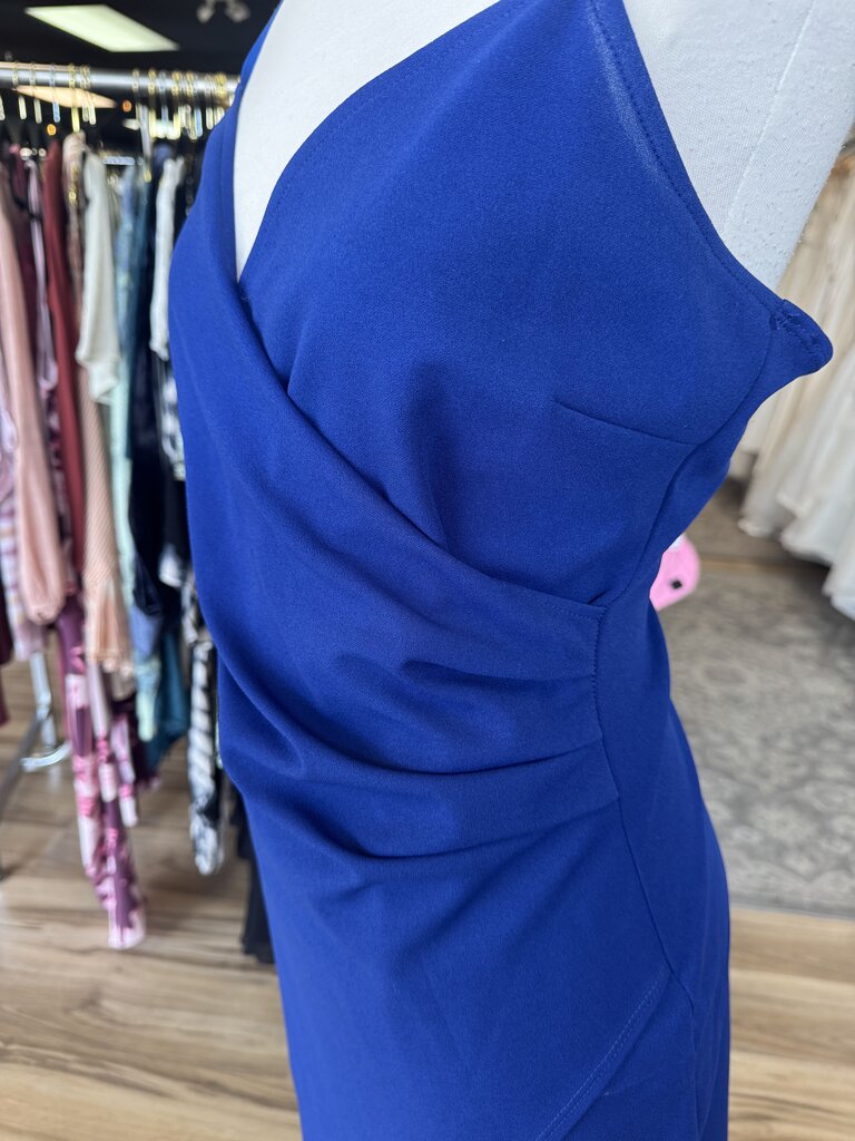 Emerald Sundae Blue V Neck Short Formal Dress Extra Large