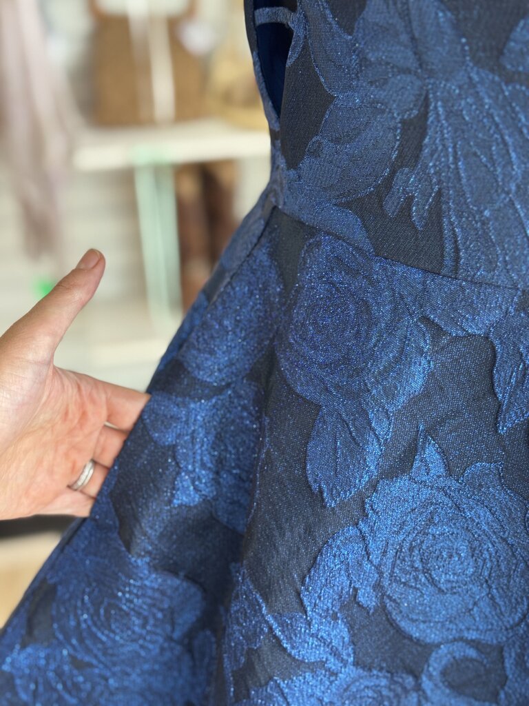 Jules and Cleo Blue Shimmer Brocade Short Formal Dress20