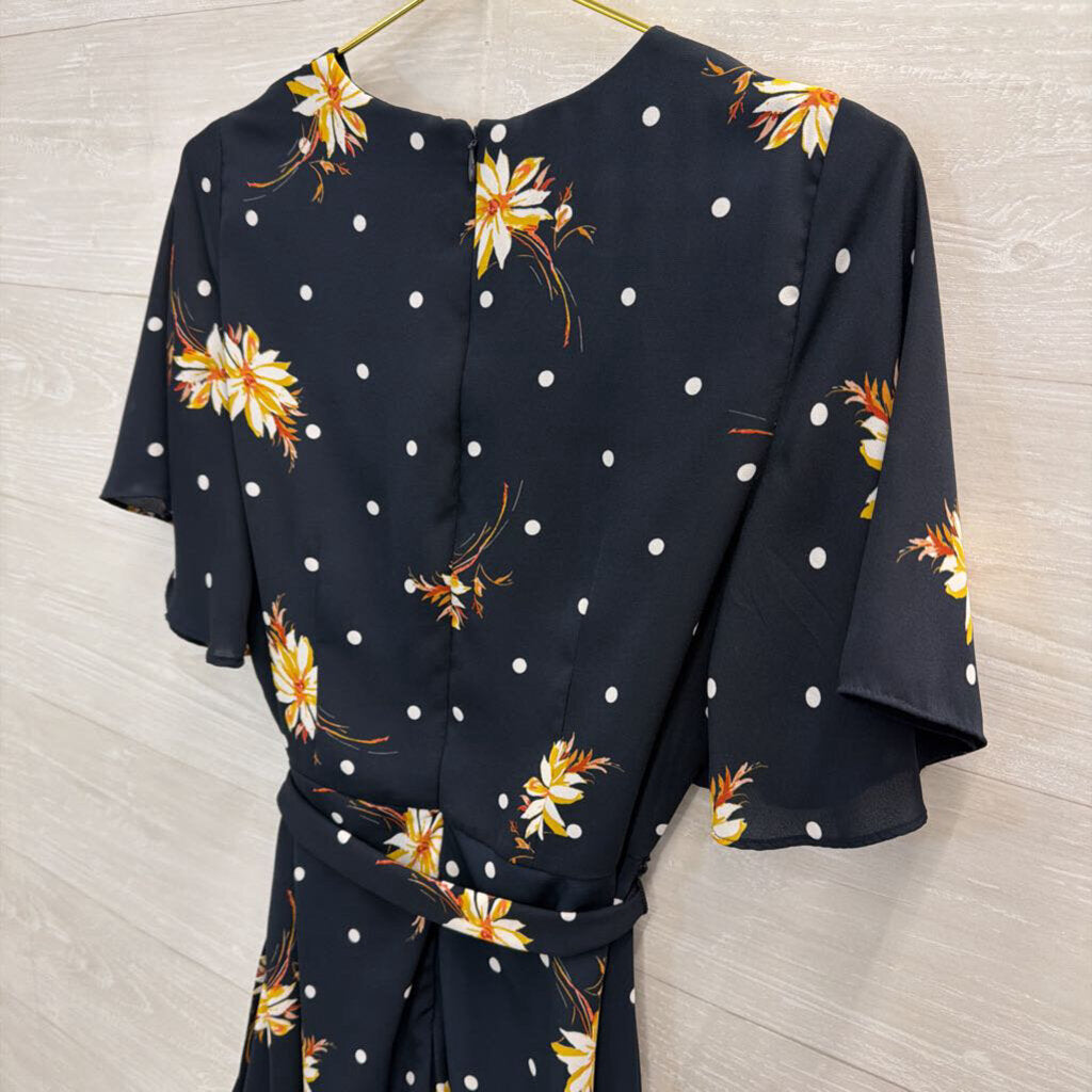 Banana Republic Navy/ Multi Print Short SLeeve Dress 6