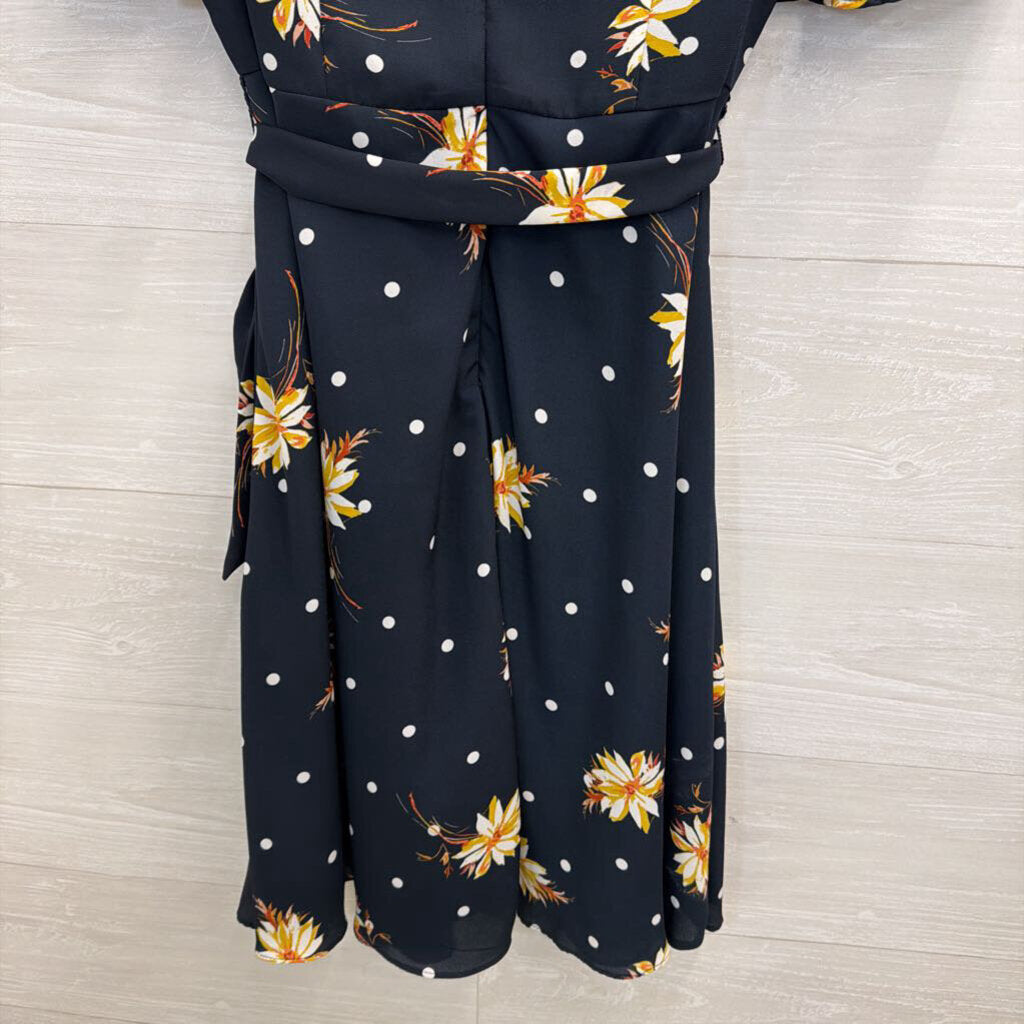 Banana Republic Navy/ Multi Print Short SLeeve Dress 6