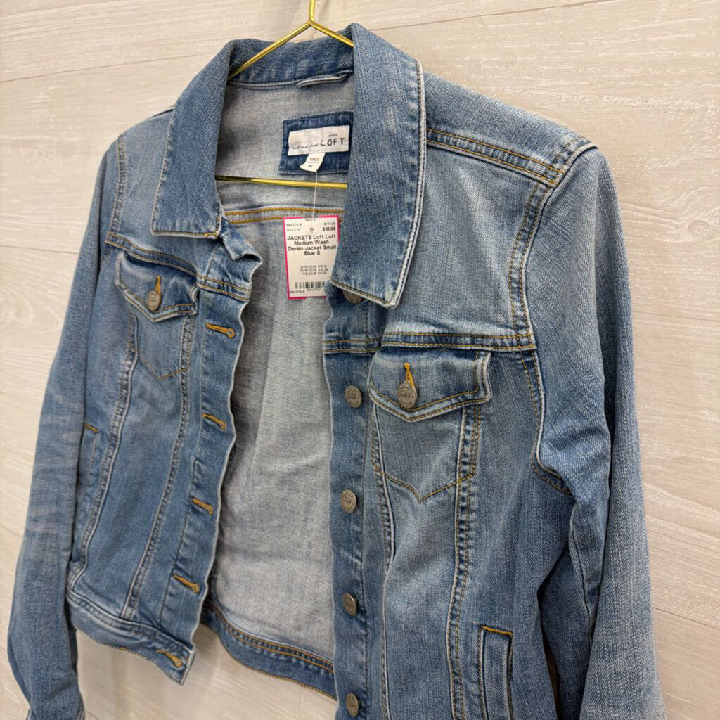 Loft Medium Wash Denim Jacket Small