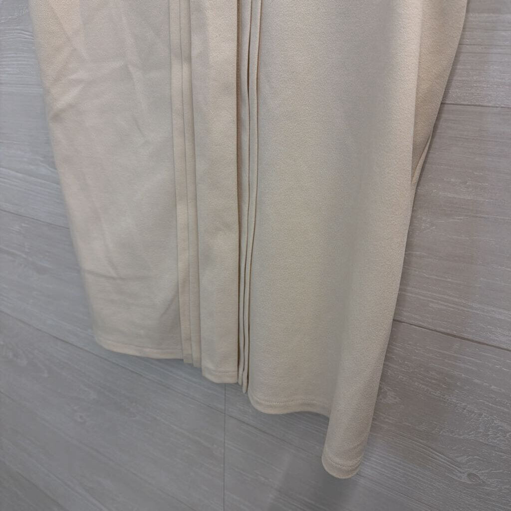 Ann Taylor Cream Mock Neck Short Sleeve Top Small