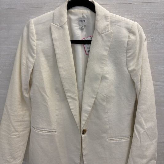 J Crew White Linen Blend Blazer Jacket 4