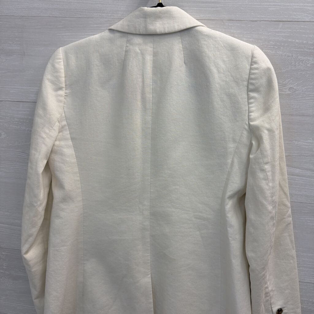 J Crew White Linen Blend Blazer Jacket 4