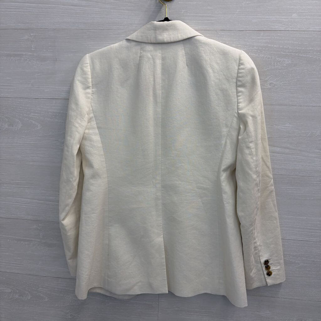 J Crew White Linen Blend Blazer Jacket 4
