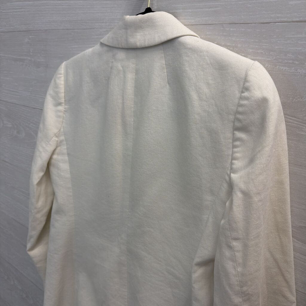 J Crew White Linen Blend Blazer Jacket 4