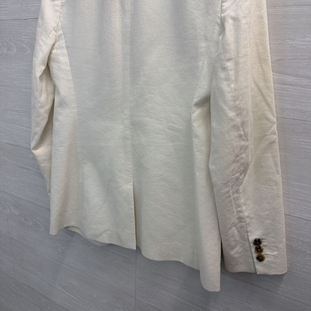 J Crew White Linen Blend Blazer Jacket 4