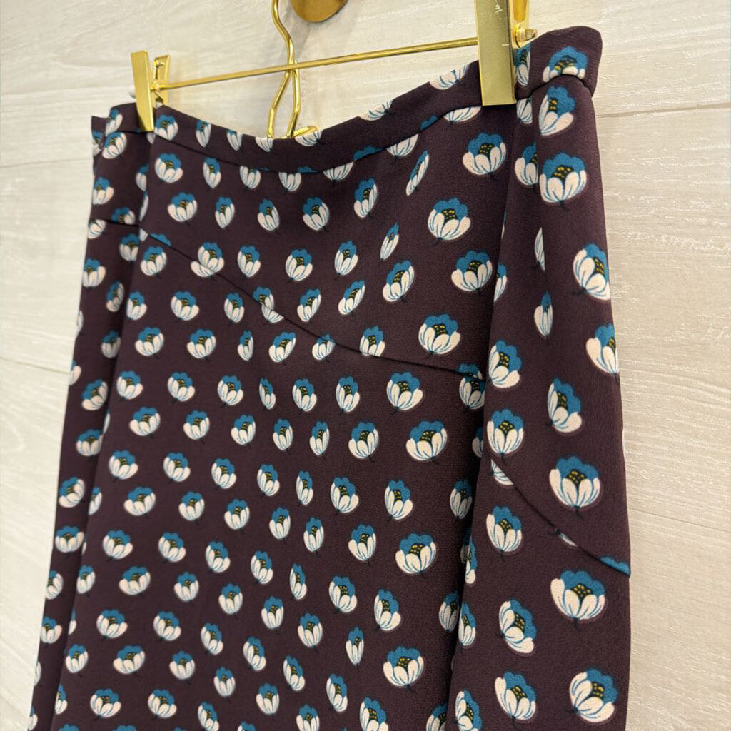Loft Purple/ Blue Print Skirt 8