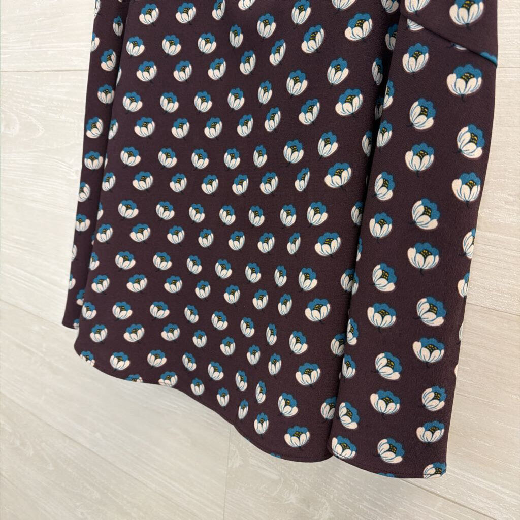 Loft Purple/ Blue Print Skirt 8