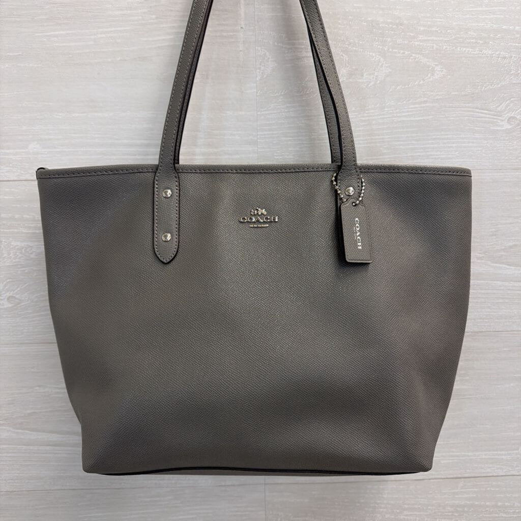 Coach Grey Leather City Zip Tote Purse