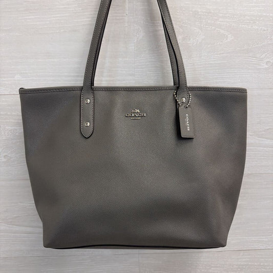 Coach Grey Leather City Zip Tote Purse