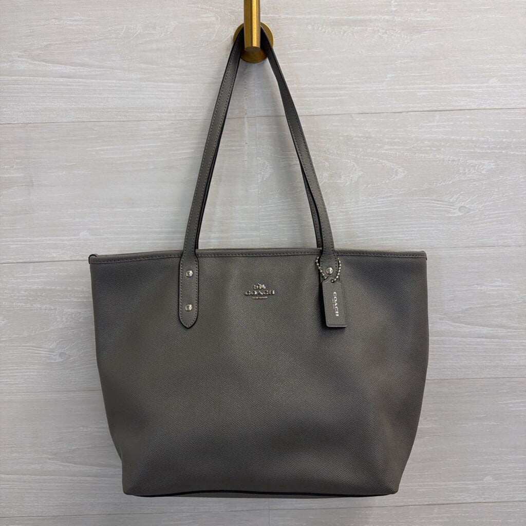 Coach Grey Leather City Zip Tote Purse