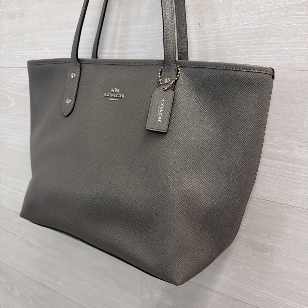 Coach Grey Leather City Zip Tote Purse