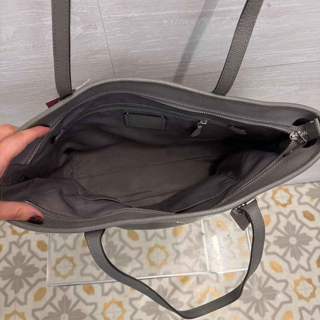 Coach Grey Leather City Zip Tote Purse