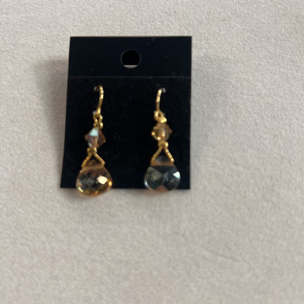 Gold Crystal Drop Earrings