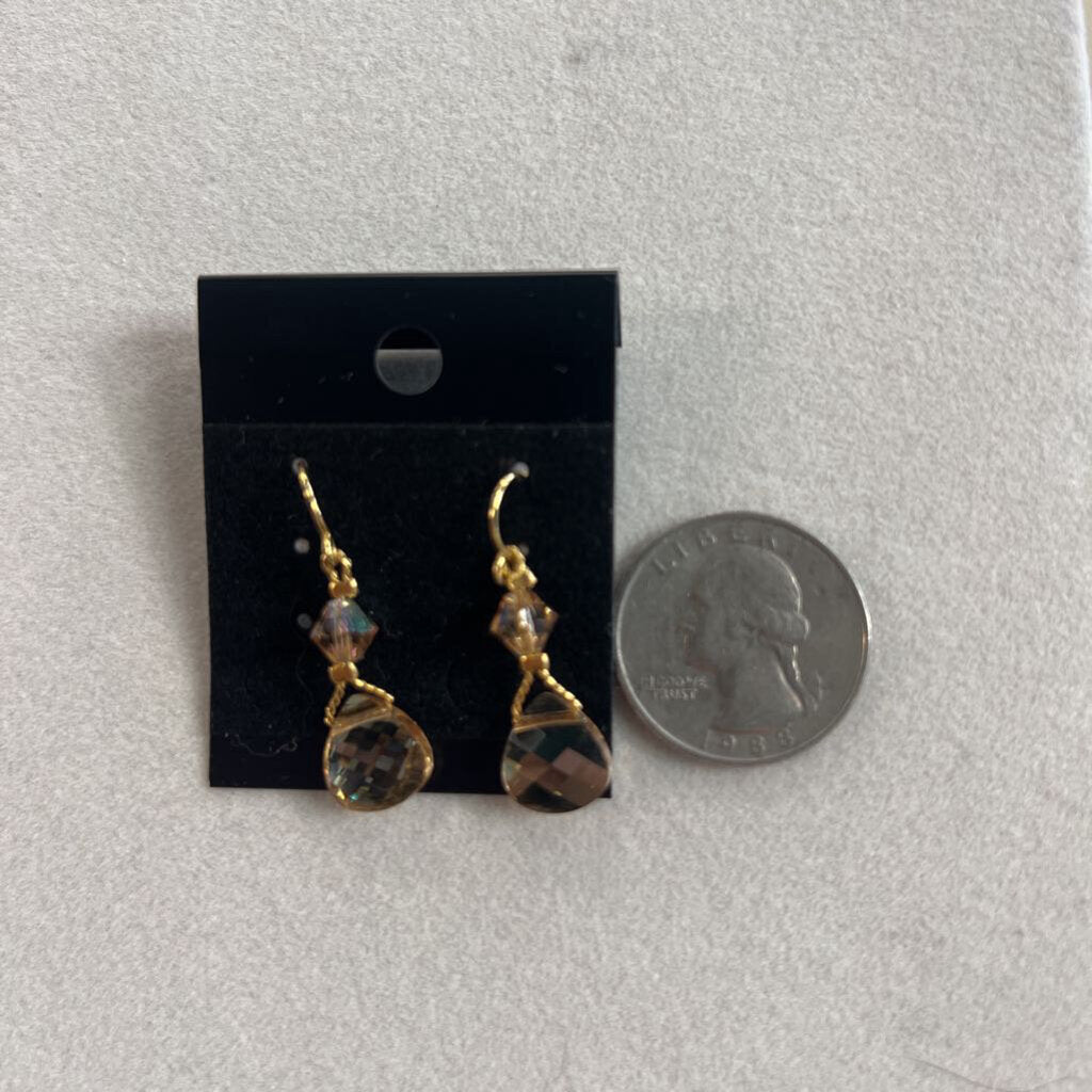 Gold Crystal Drop Earrings