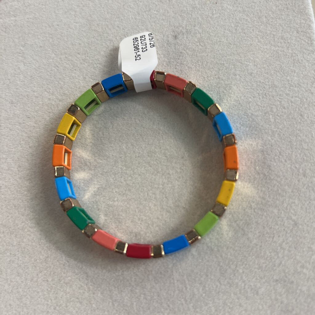 Multi Color Stone Stretchy Bracelet