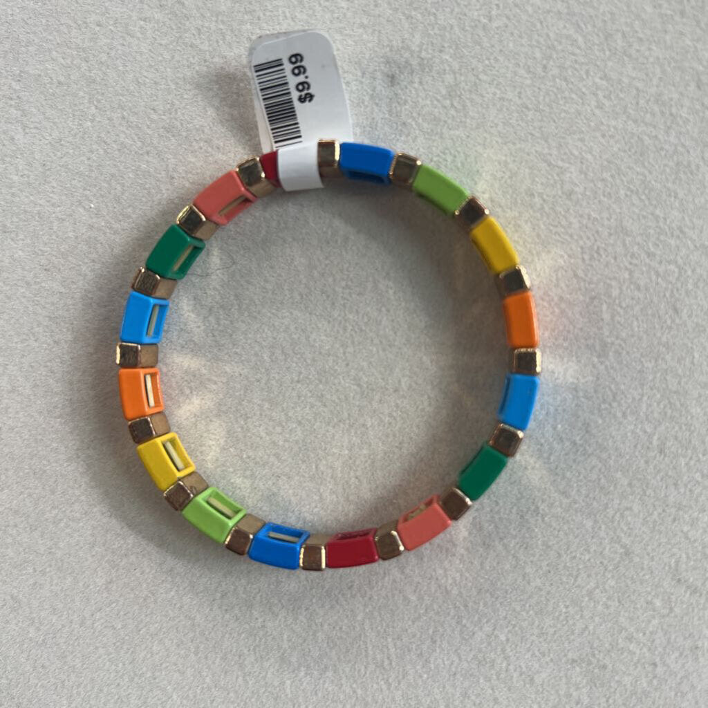Multi Color Stone Stretchy Bracelet