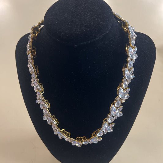 Gold/ Rhinstone Statement Necklace