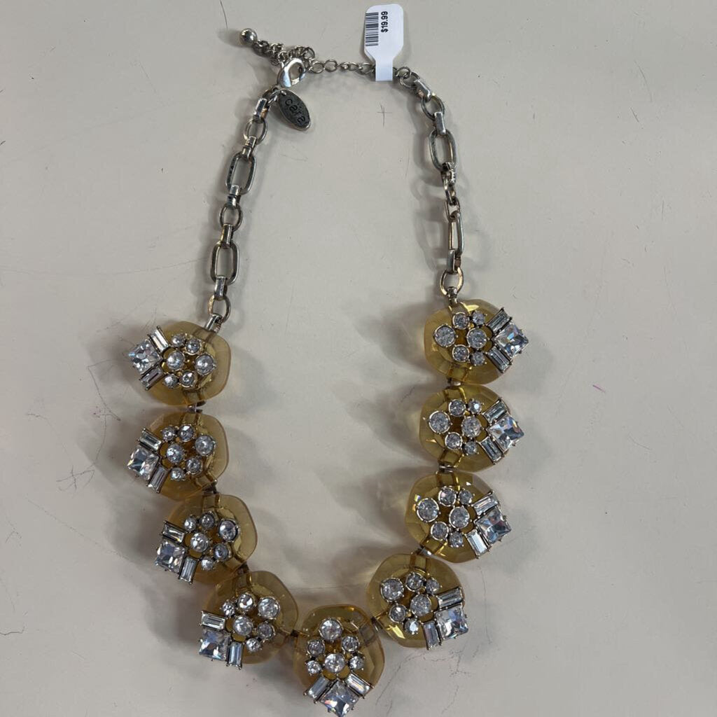 Cara Gold/ Rhinestone Statement Necklace
