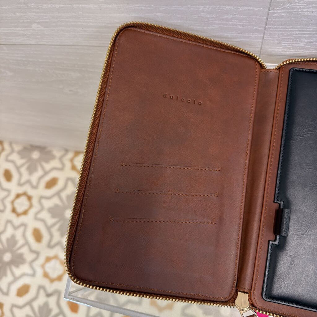 Dulccio Brown/ Black Leather Organizer