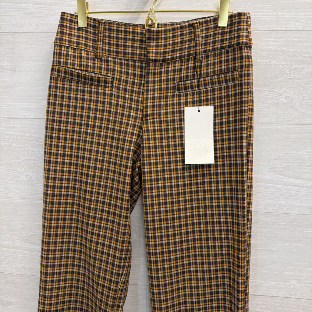 Zara Brown/ Yellow Plaid Trouser Pants Small
