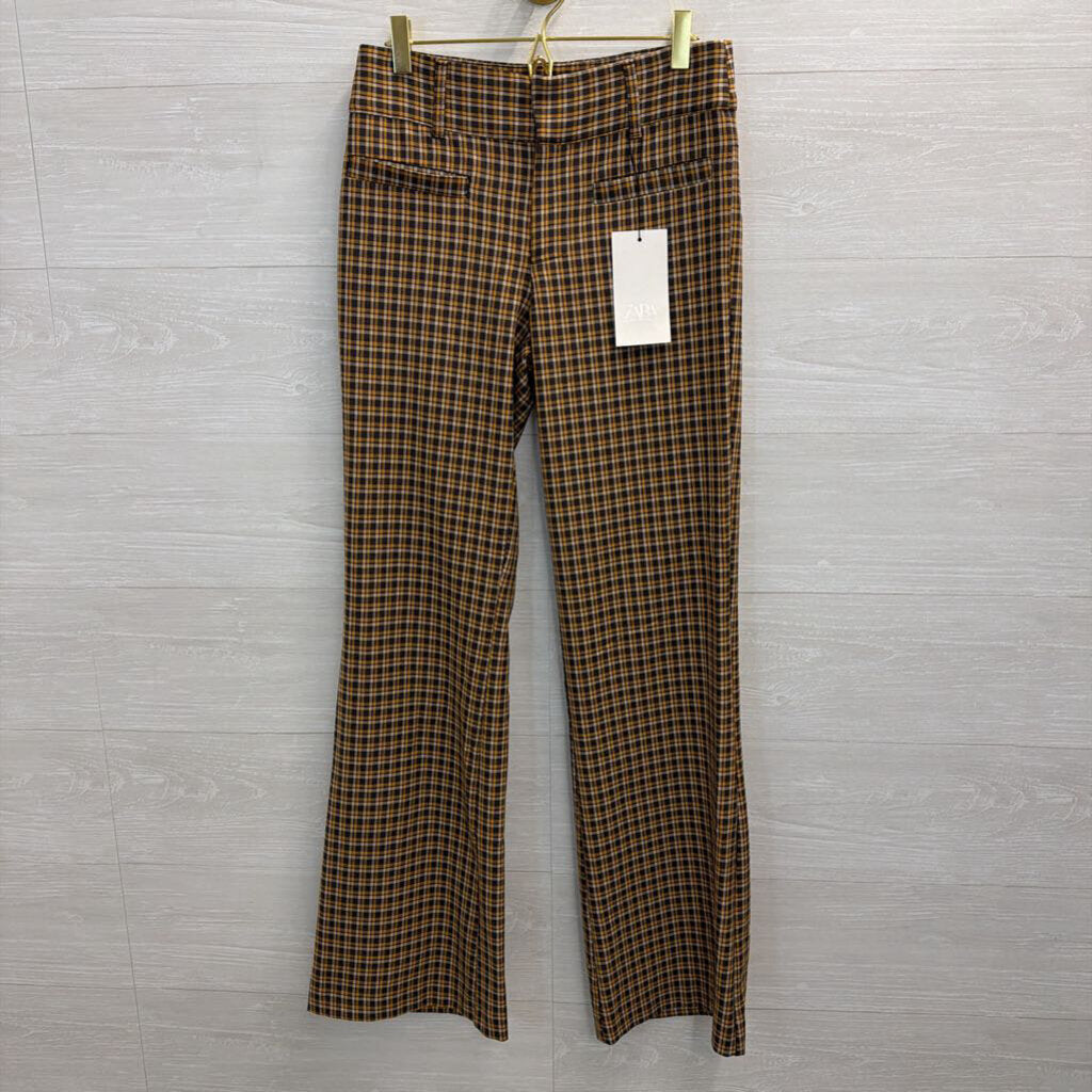 Zara Brown/ Yellow Plaid Trouser Pants Small