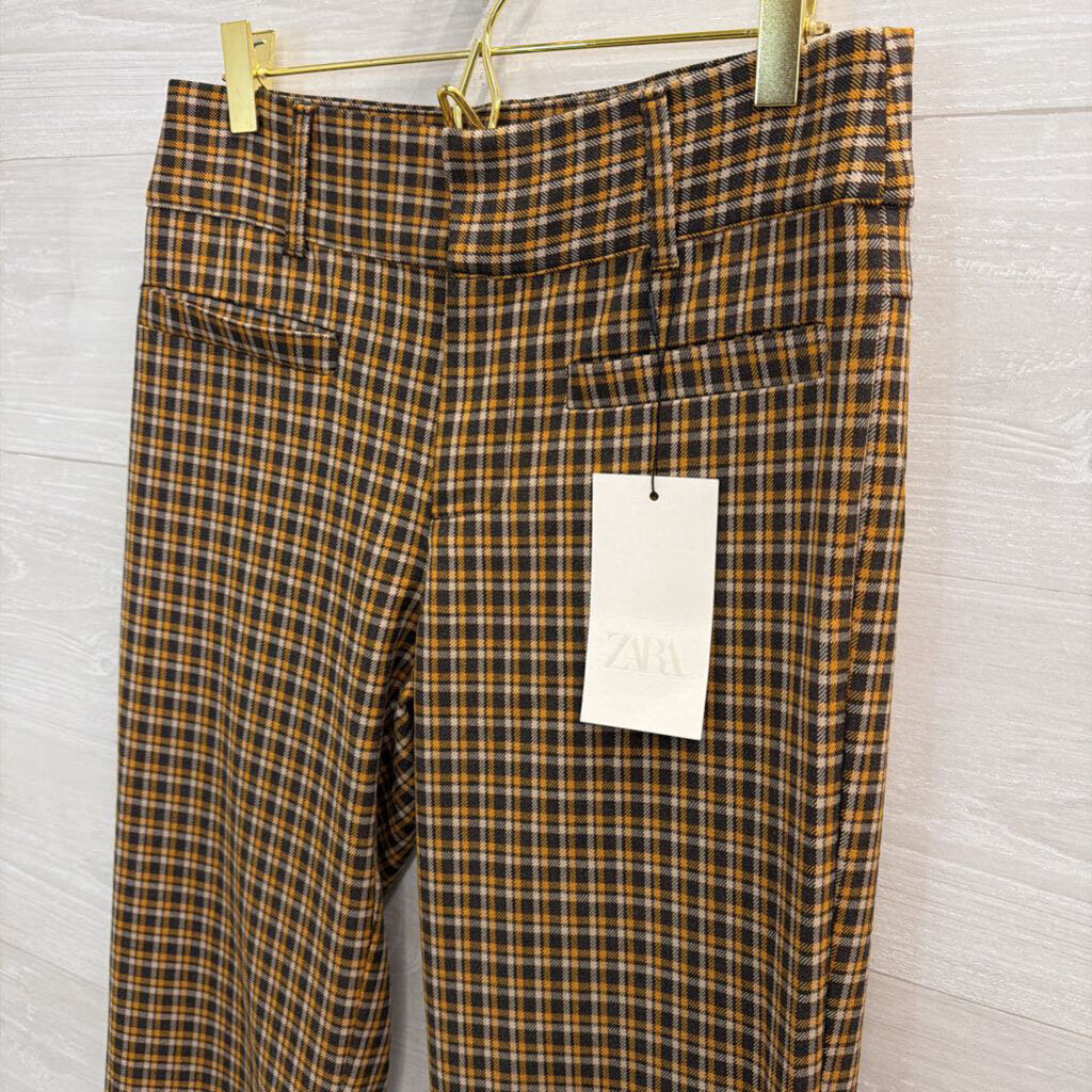 Zara Brown/ Yellow Plaid Trouser Pants Small