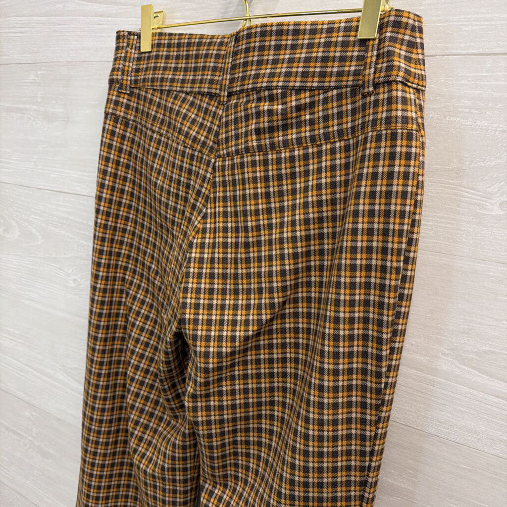 Zara Brown/ Yellow Plaid Trouser Pants Small